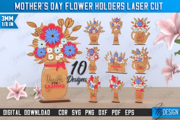 Paquete De Porta Flores Para El Dia De La Madre 2 Creativo Digital